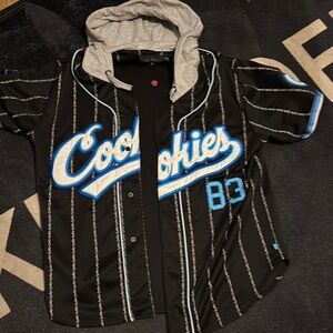 Cookies Black Pinstripe Hoodie Jersey